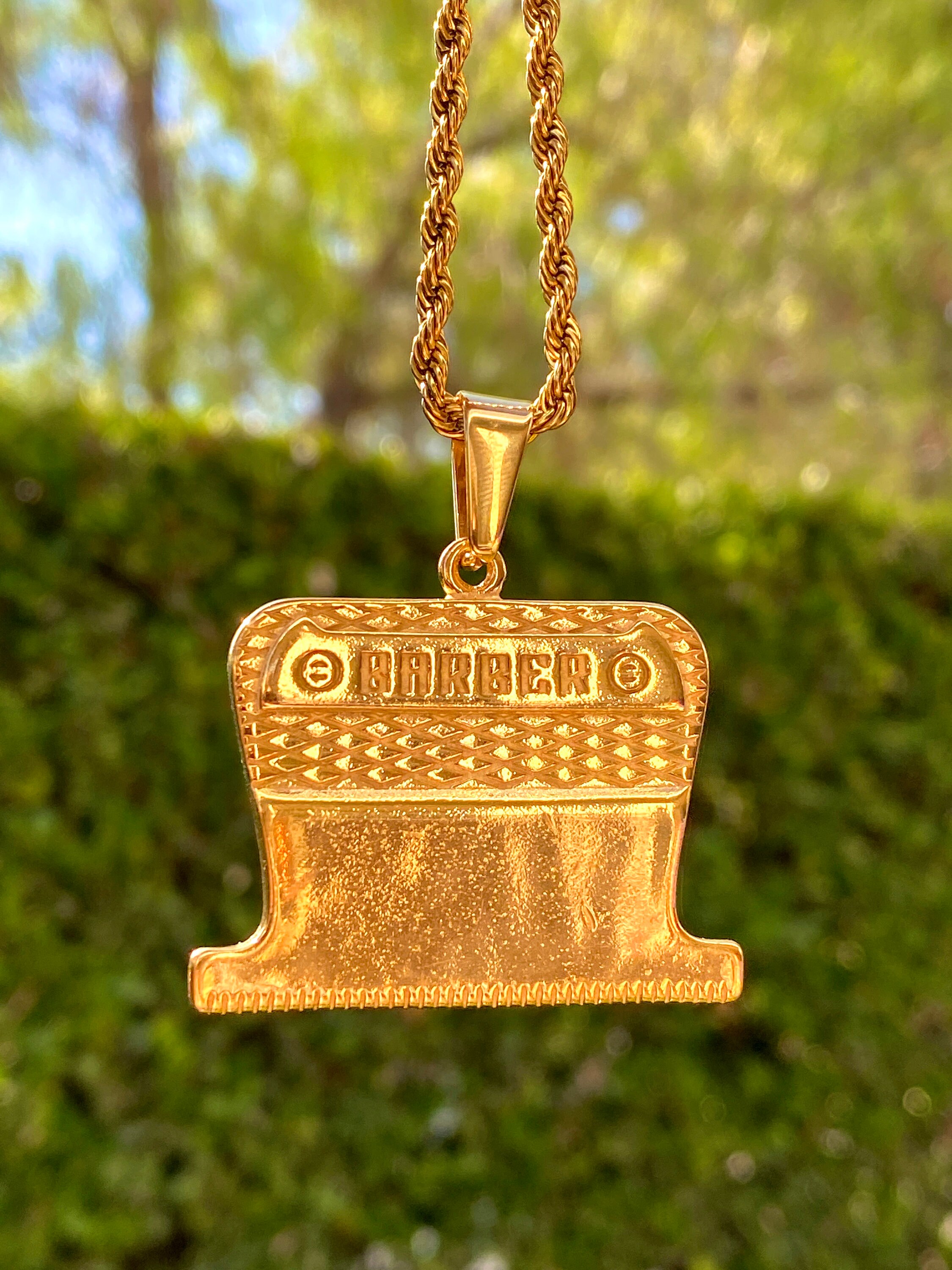 Gold hotsell barber pendant