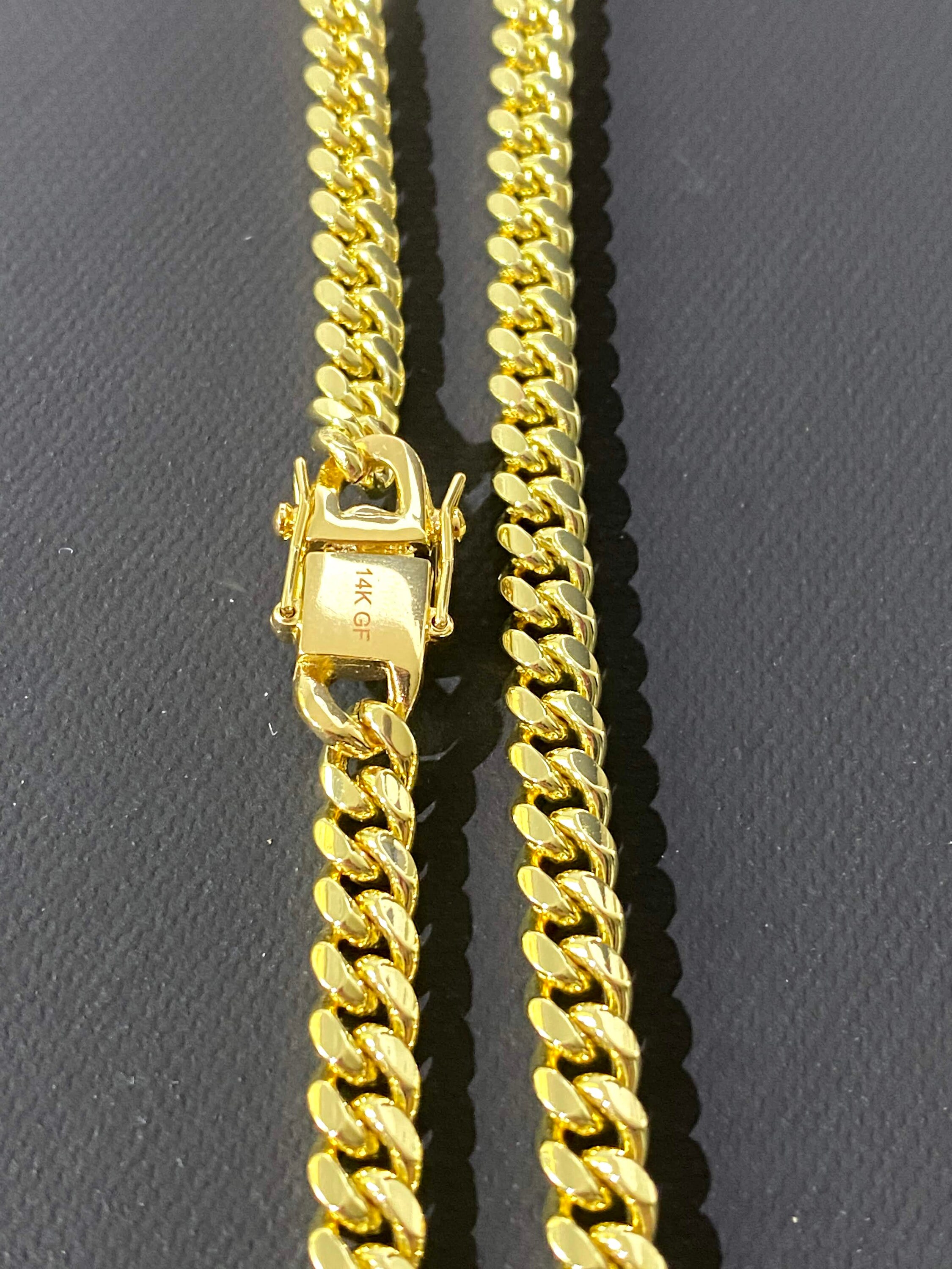 Miami Cuban Link Chain for Men Women 14k Gold 5X Layered Steel Etsy
