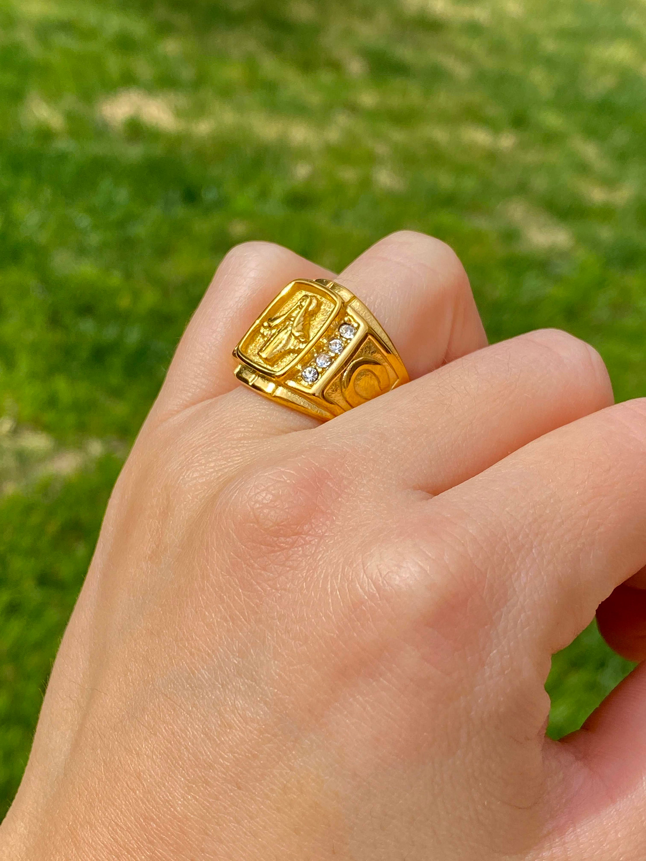 アクセサリー VTG 80s GAULTIER Gold-Tone Mary Ring VTG 80s GAULTIER Gold-Tone Mary Ring