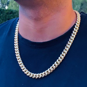 Men's Miami Cuban Link Chain and Bracelet Set 14k Gold 5X - Etsy