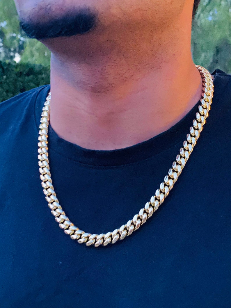 Men's Miami Cuban Link Chain and Bracelet Set 14k Gold 5X | Etsy