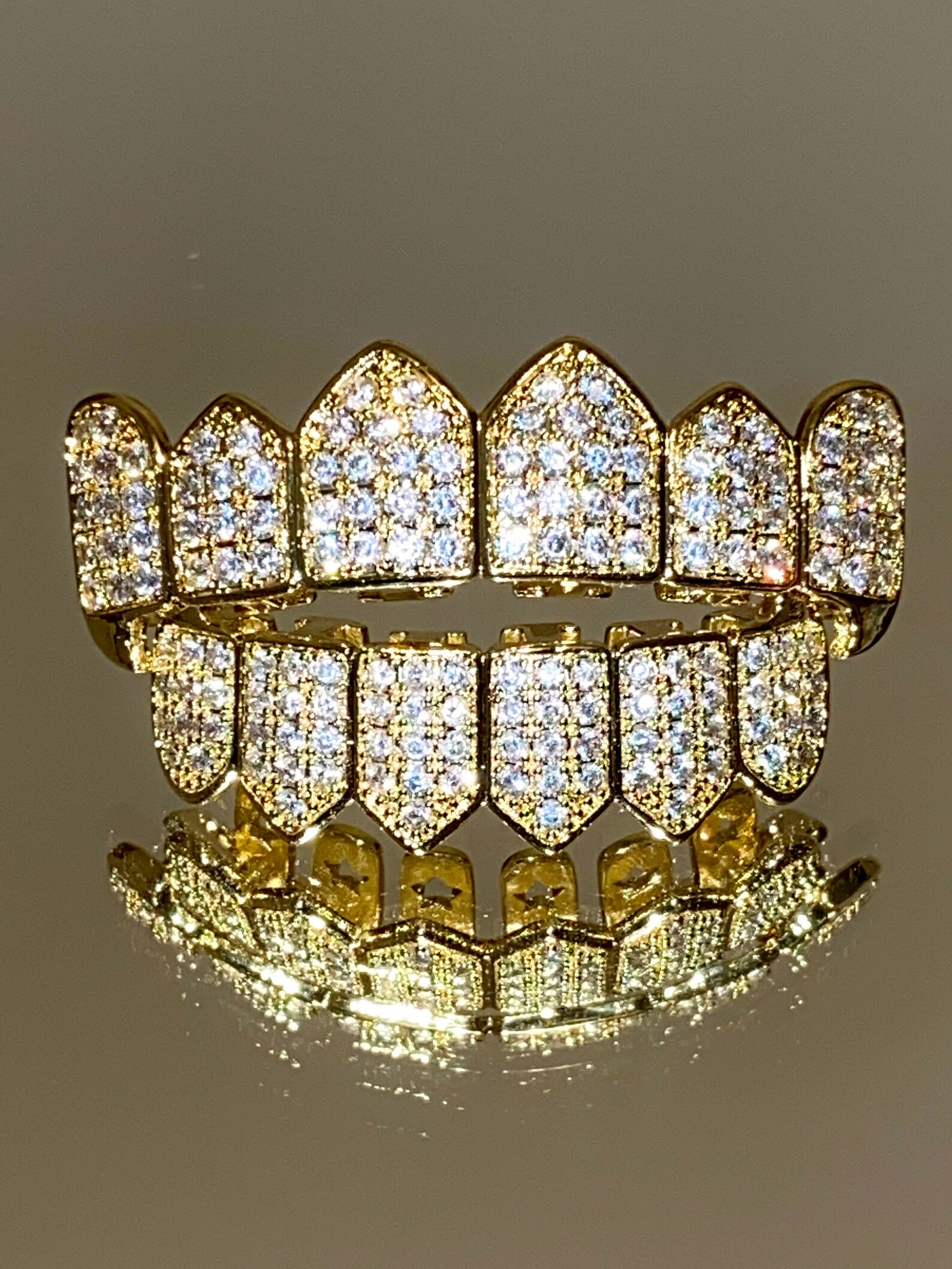 14K Gold 5X Layered 6 Piece Grillz Gold Fang Grillz Top and Etsy