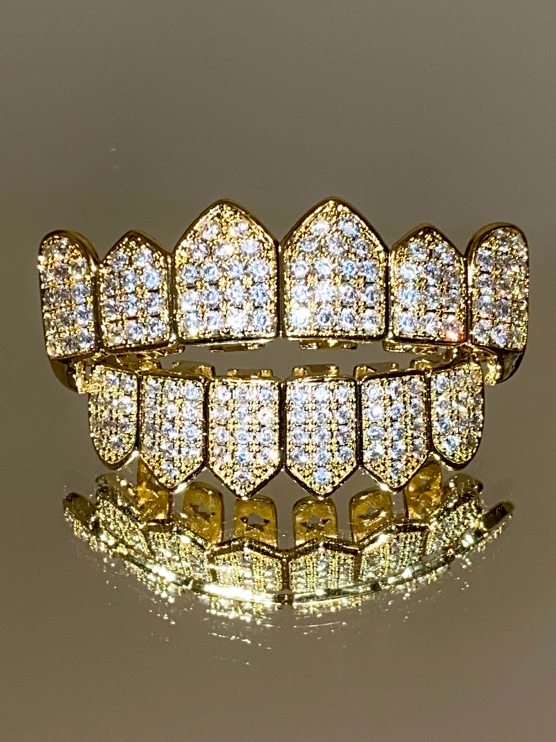14K Gold 5X Layered 6 Piece Grillz Gold Fang Grillz Top and Etsy