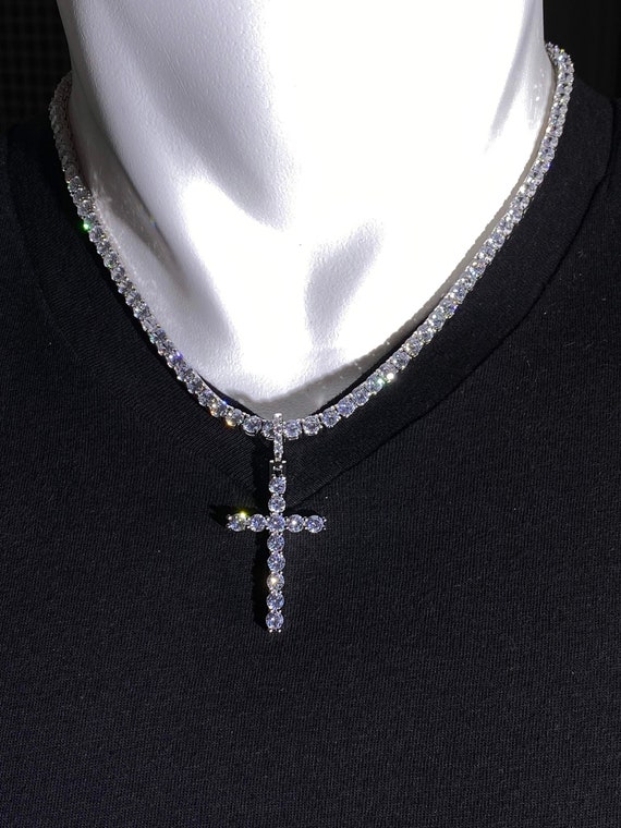 Alloy Box Chain Necklace for Men Aokarry Stylish Cz Tennis Chains for Men Alloy Box Chain Necklace for Men Aokarry Stylish Cz Tennis Chains for Men