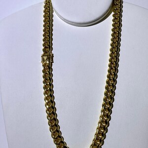 Miami Cuban Link Chain for Men Women 14k Gold 5X Layered Steel 12mm ...