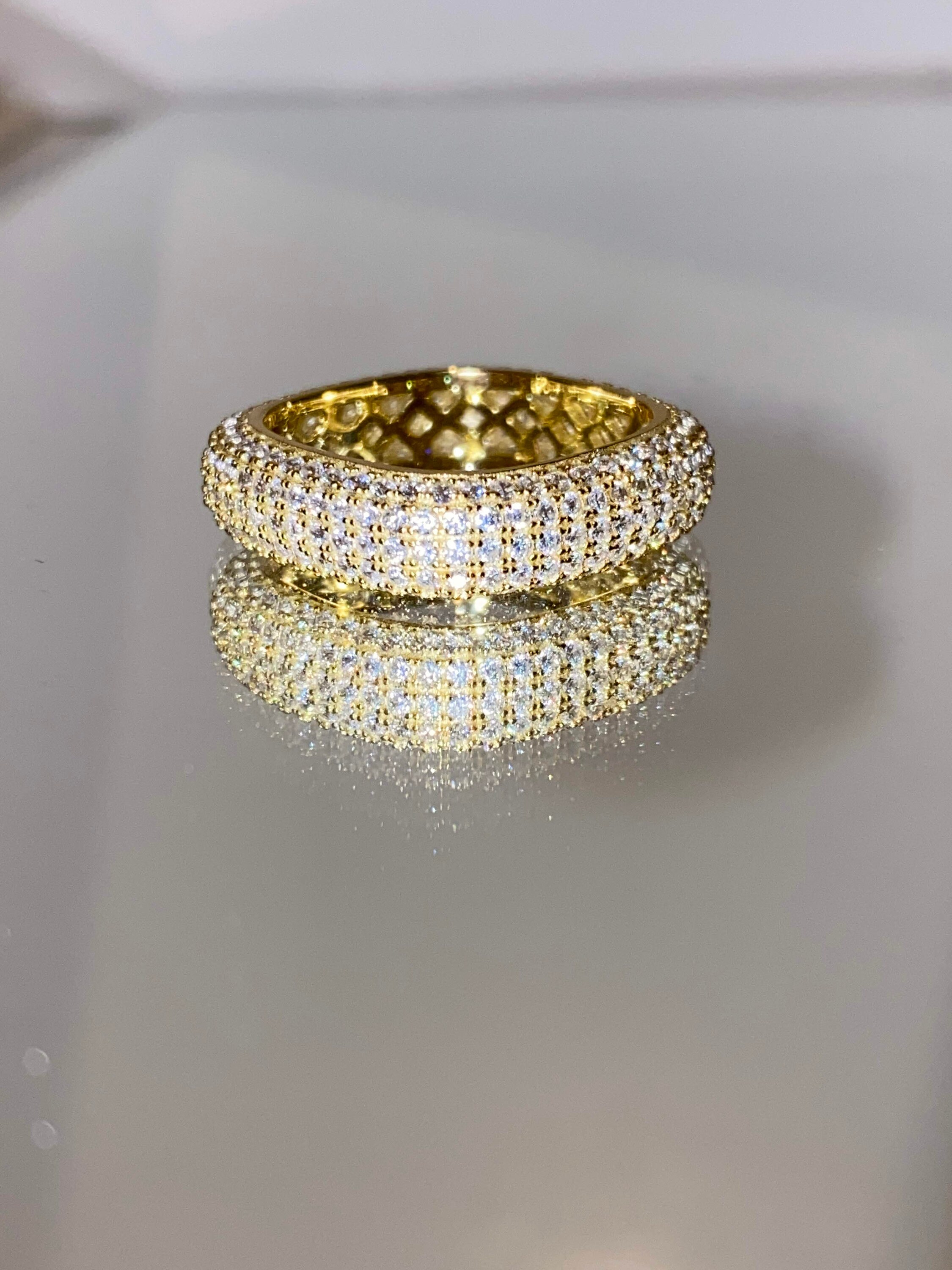 Men's Ice Out Ring 925 Sterling Silver 14k Gold 5X Etsy