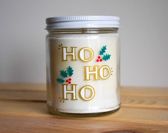 Ho Ho Ho Painted Soy Candle