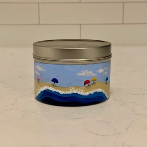 Beach Day Painted Soy Candle