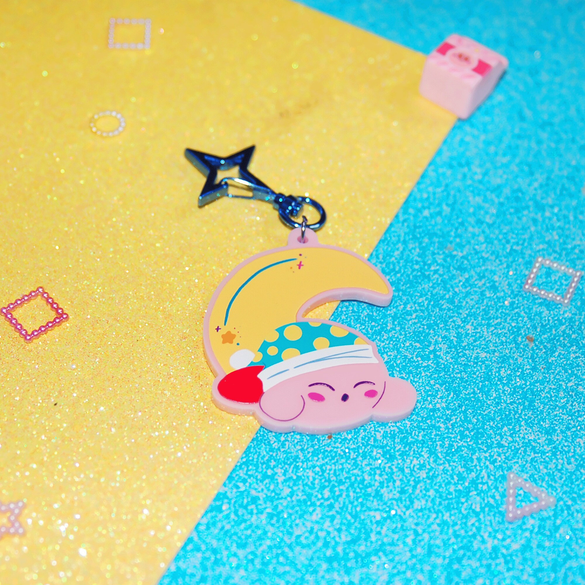 Sleeping Kirby Dreamland keychain acrylic charm