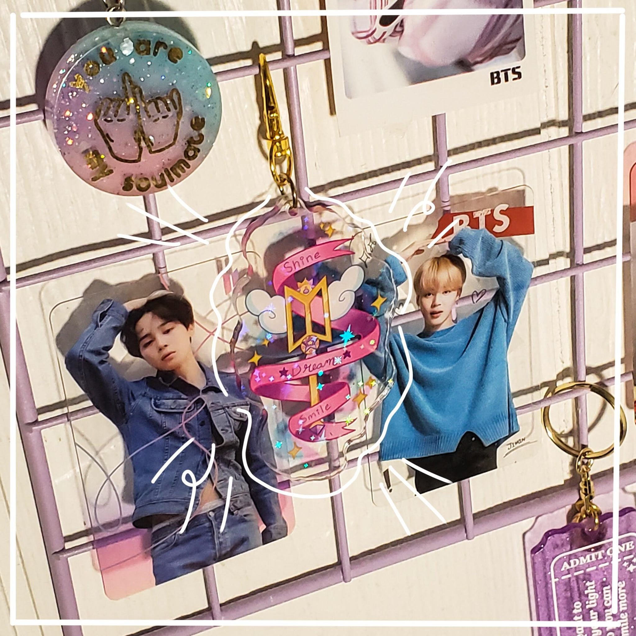 BTS Magical Wand Holographic Keychain Etsy UK