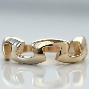 14k Echtgold unregelmäßiger Ring, Gold Stakcable Ring, minimalistischer Schmuck, Gold Geometrisches Band, einzigartiges Design Band, Gold zierliche Zickzack Band