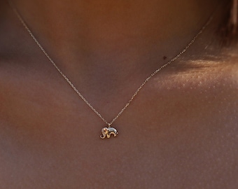 Gold Elephant Necklace, Good Luck Charm, Gift for Her, Dainty Minimalist Jewelry, 14K Gold Necklace, Layering Necklace, Everyday Jewelry