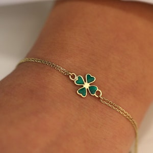 Women Fashion Jewelry Stainless Steel Four-Leaf Clover Bracelet