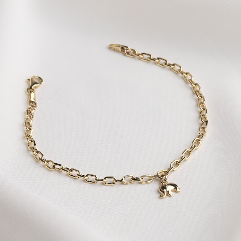 LIFETIME JEWELRY Elephant Charm Bracelet - 24k Gold Plated, Luck & Protection Symbol For Women & Men - View #2