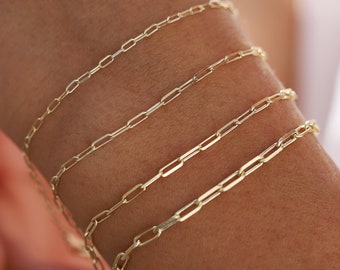 14Kゴールドクローバーブレスレット、ゴールドドックリンクチェーン