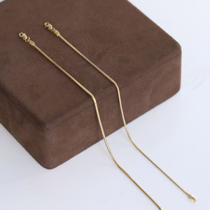 Thin Snake Chain Bracelet, 14K Gold, Pipe chain, Layering Chain, Minimalist Stacking Bracelet, Gift for Her, Fine Jewelry, Misoa Jewelry