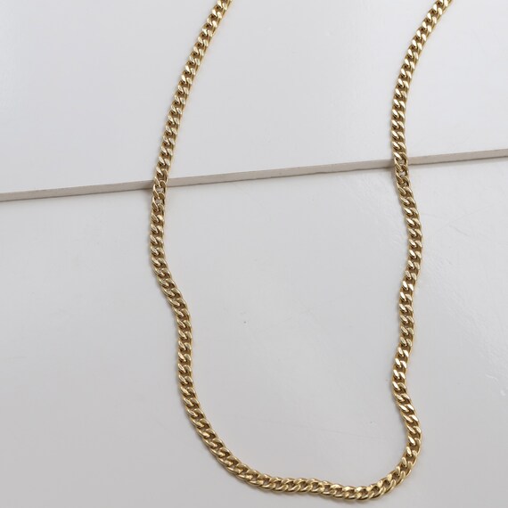 14K Gold 6mm Curb Chain Necklace Real Gold Bold Chain Necklace