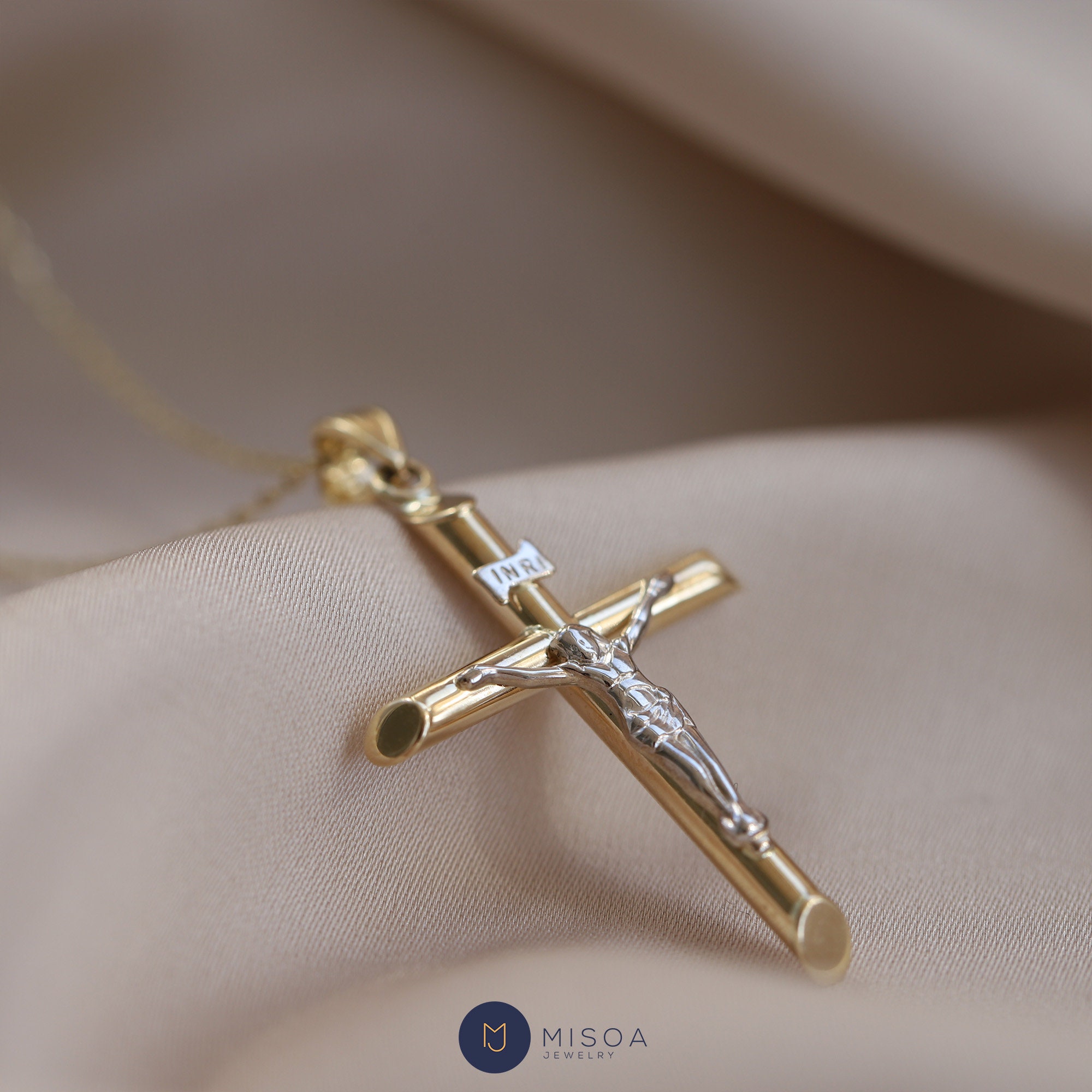 Tommassini jewelry casual style cross 2024 chain handmade silver 14k gold