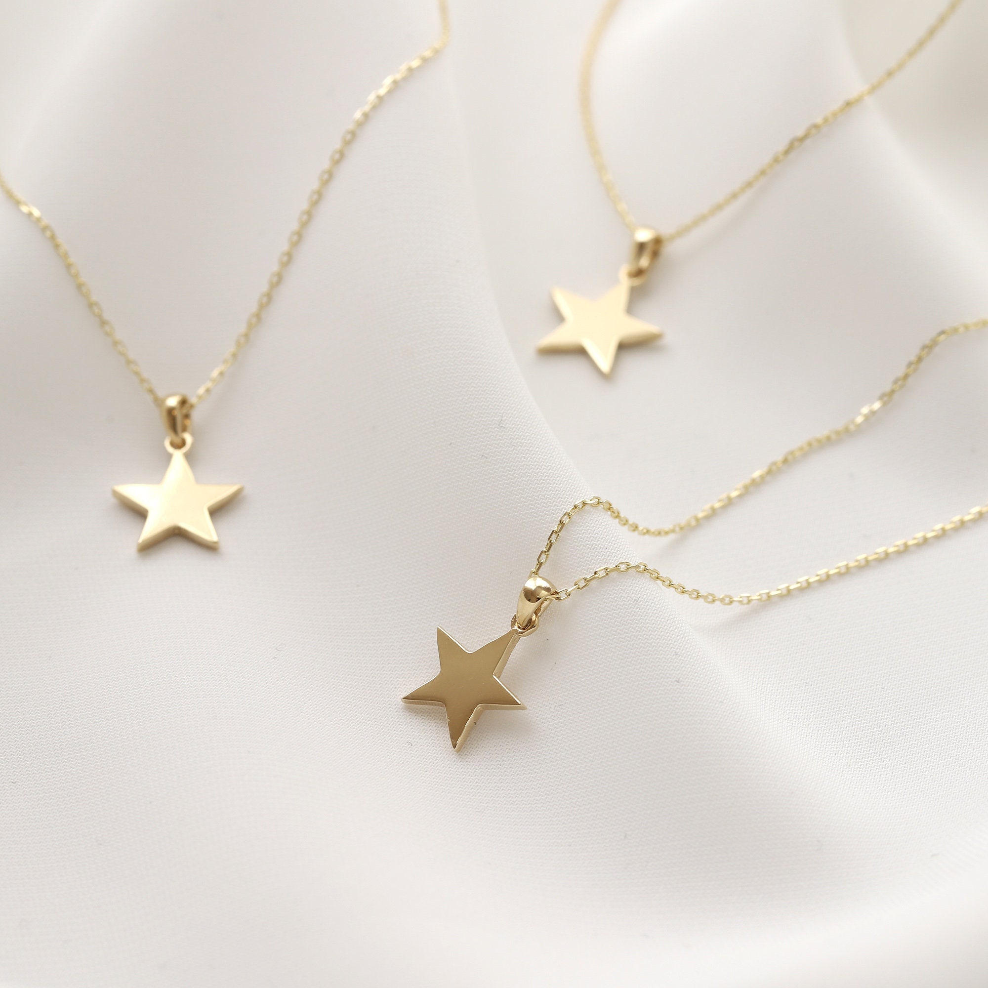 Colgante de estrella de oro de 14K collar de estrella Etsy México
