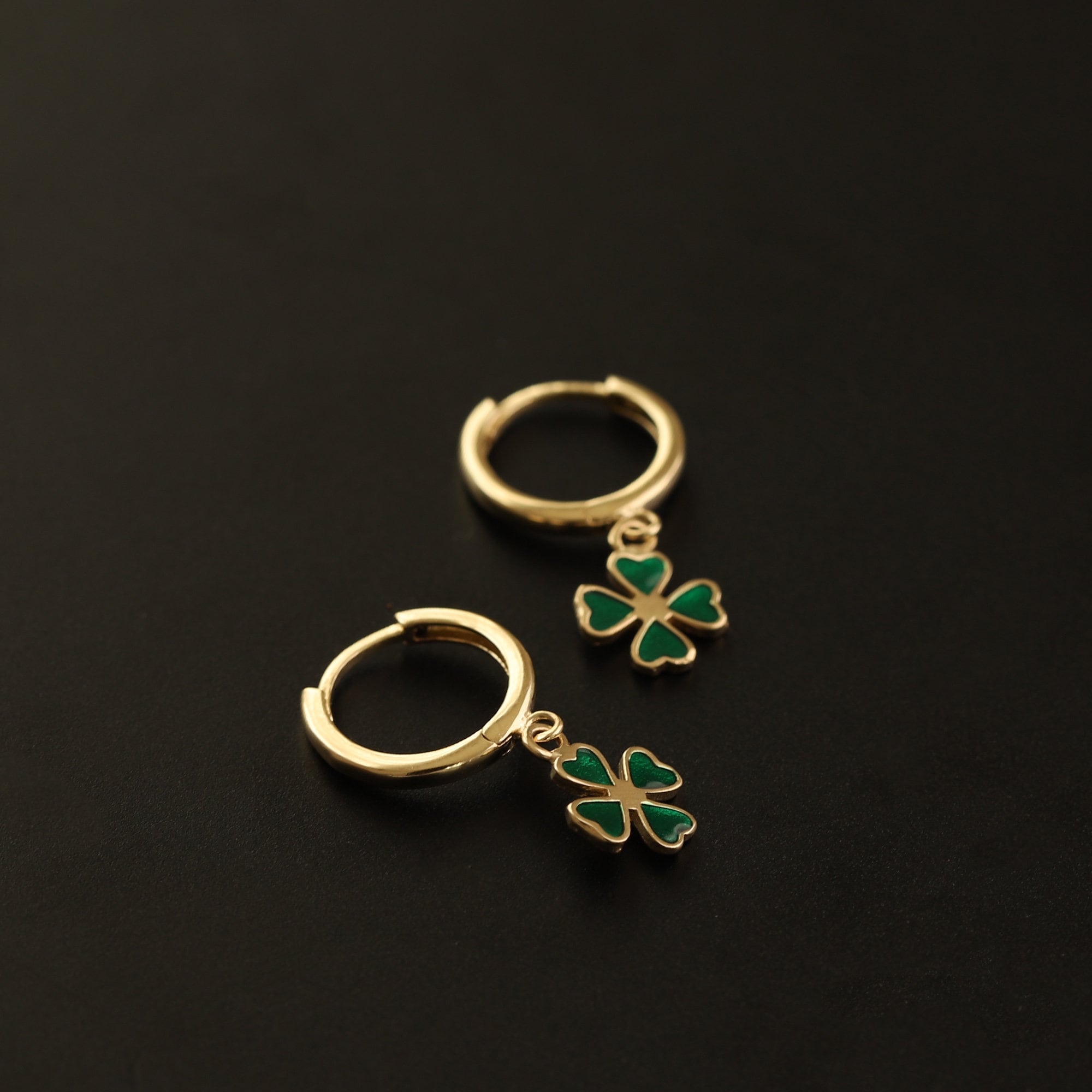 14k gold shamrock earrings deals
