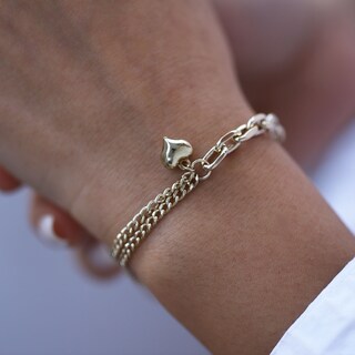 SILYIN Braccialetto A Catena Con Iniziale Donna - Placcato Oro 14K, Regolabile, Zirconia, Impilabile, Regalo Con Astuccio