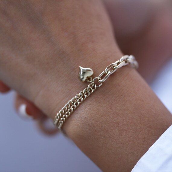 SILYIN Braccialetto A Catena Con Iniziale Donna - Placcato Oro 14K, Regolabile, Zirconia, Impilabile, Regalo Con Astuccio
