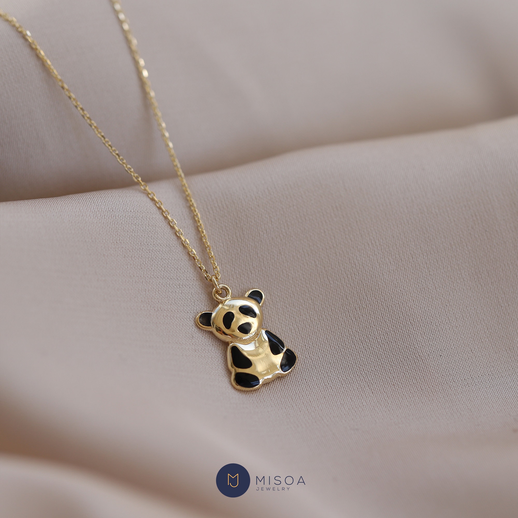 Copper Zircon Plated Real Gold Panda Necklaces | Lighted necklace, Panda  necklace, Real gold