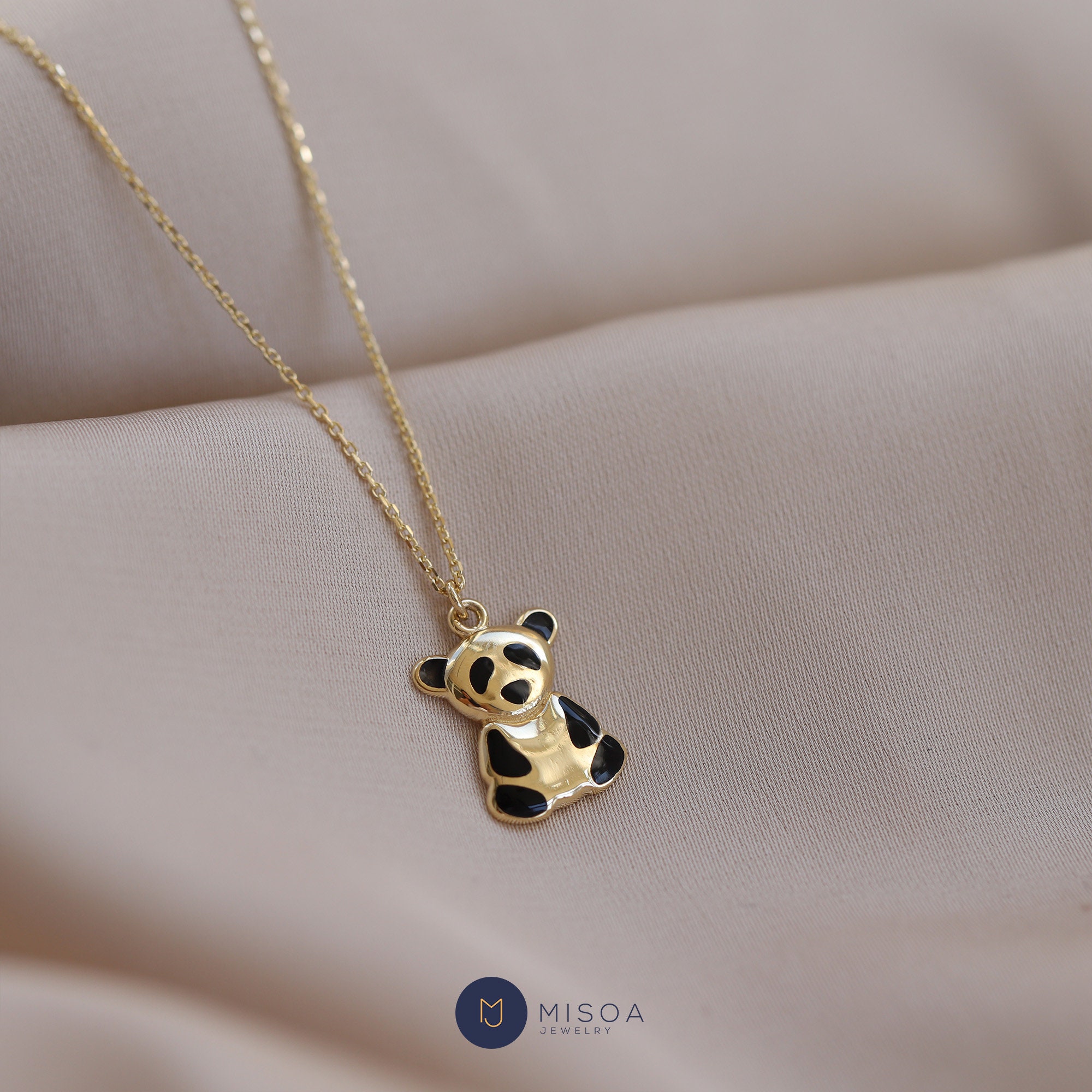 Gold Panda Necklace 14K Chain Necklace Gold Chain Animal - Etsy 日本
