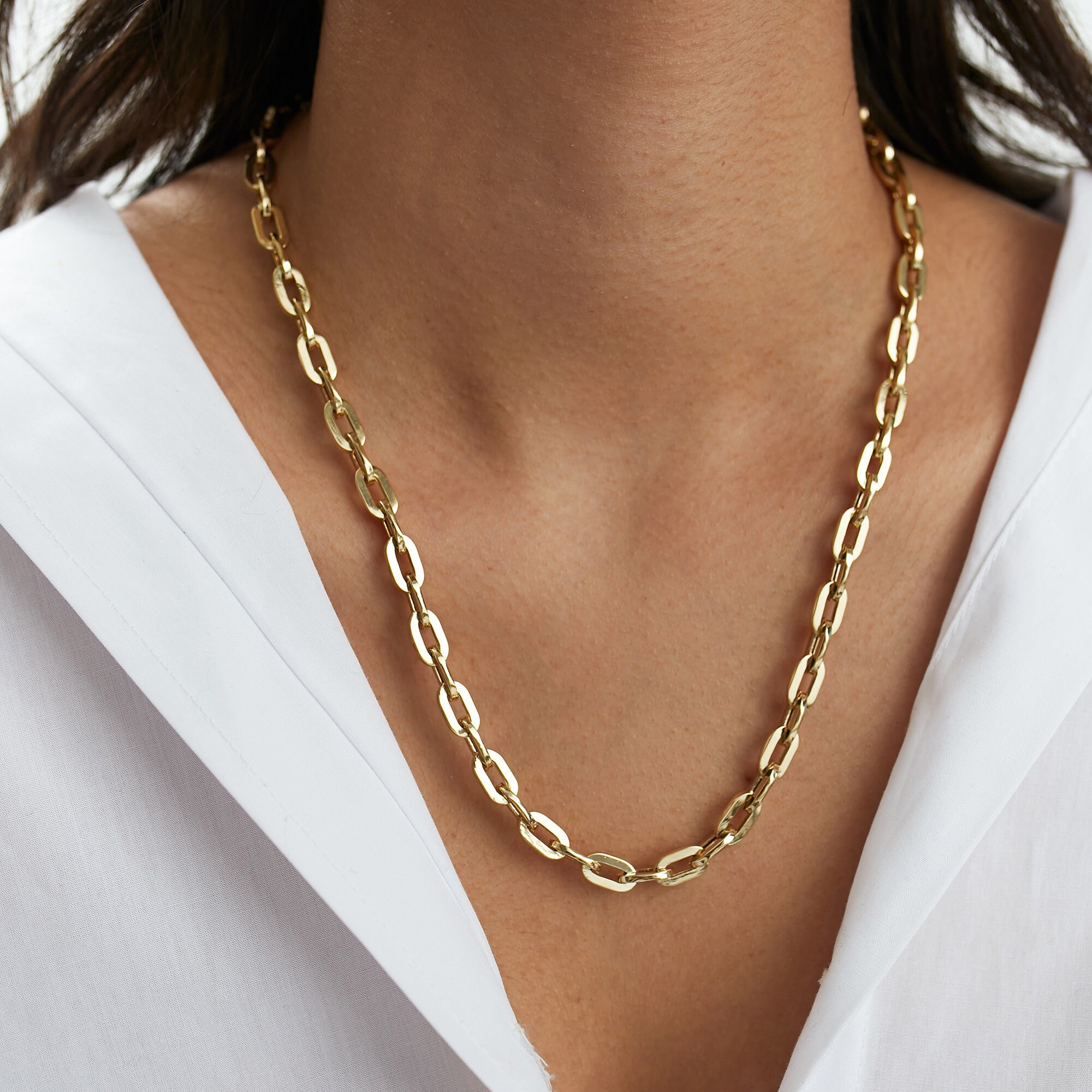 Bold gold best sale necklace