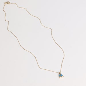 Gold Sailboat Necklace, Enamel Sailboat Pendant, Nautical Theme Jewelry, Dainty Gold Layering, Marine Theme, Gift for Her image 4