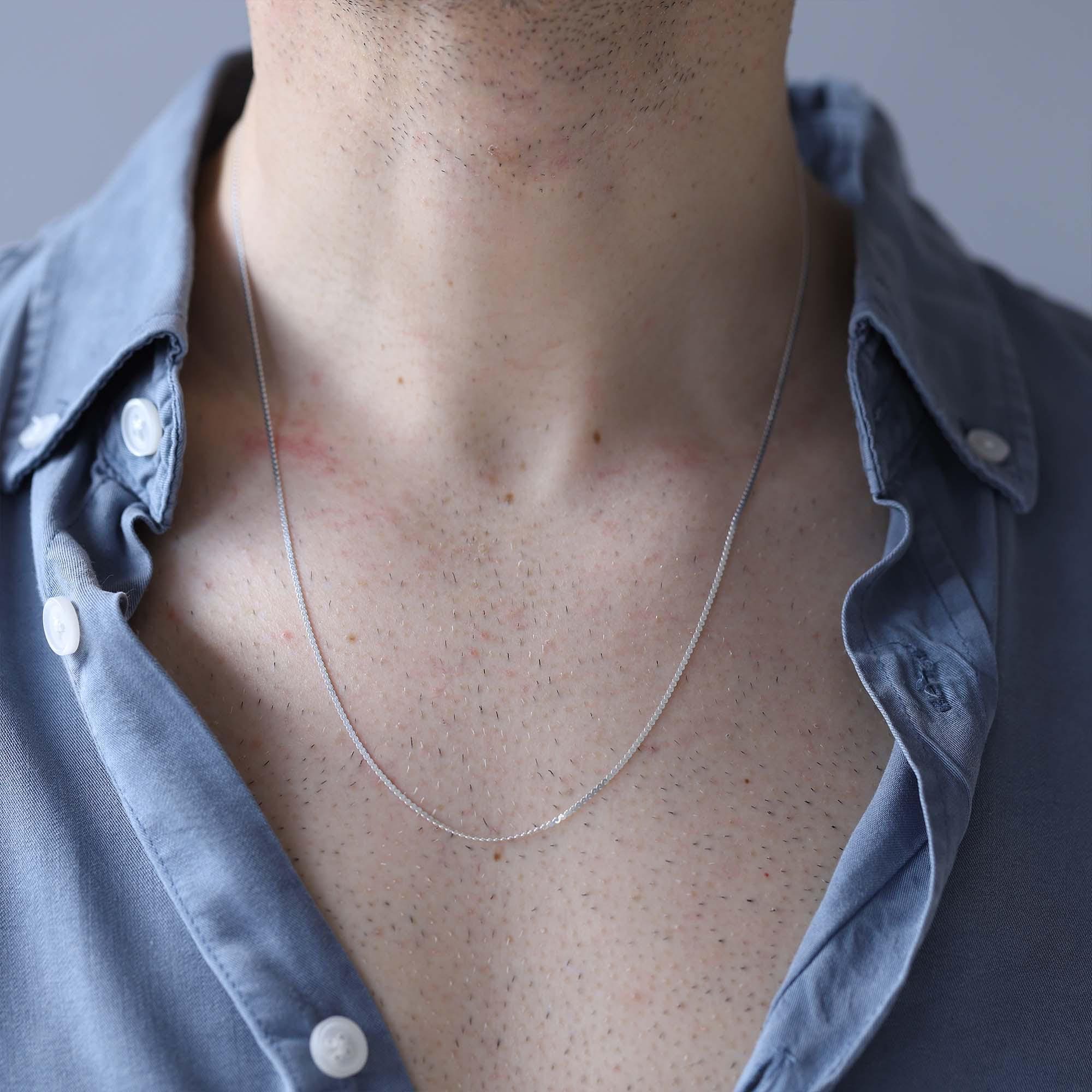 Real 925 Sterling Silver Ball Chain Necklace 1mm - Minimalist 55cm Unisex Jewelry