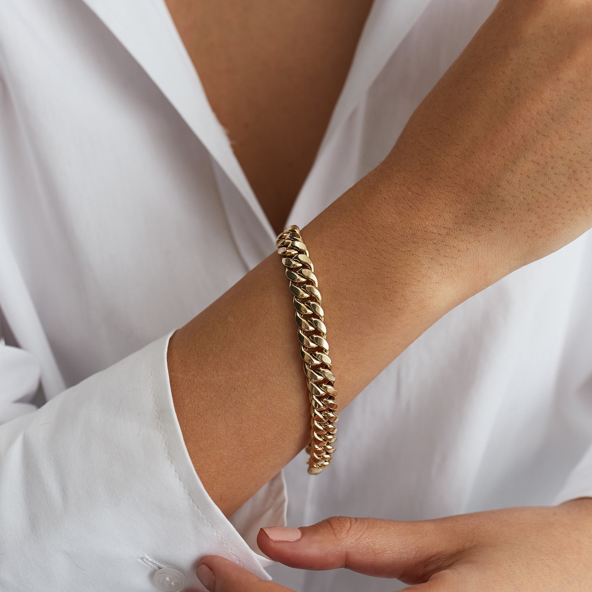 Baby Gold 14K Dainty Cuban Link Chain Bracelet