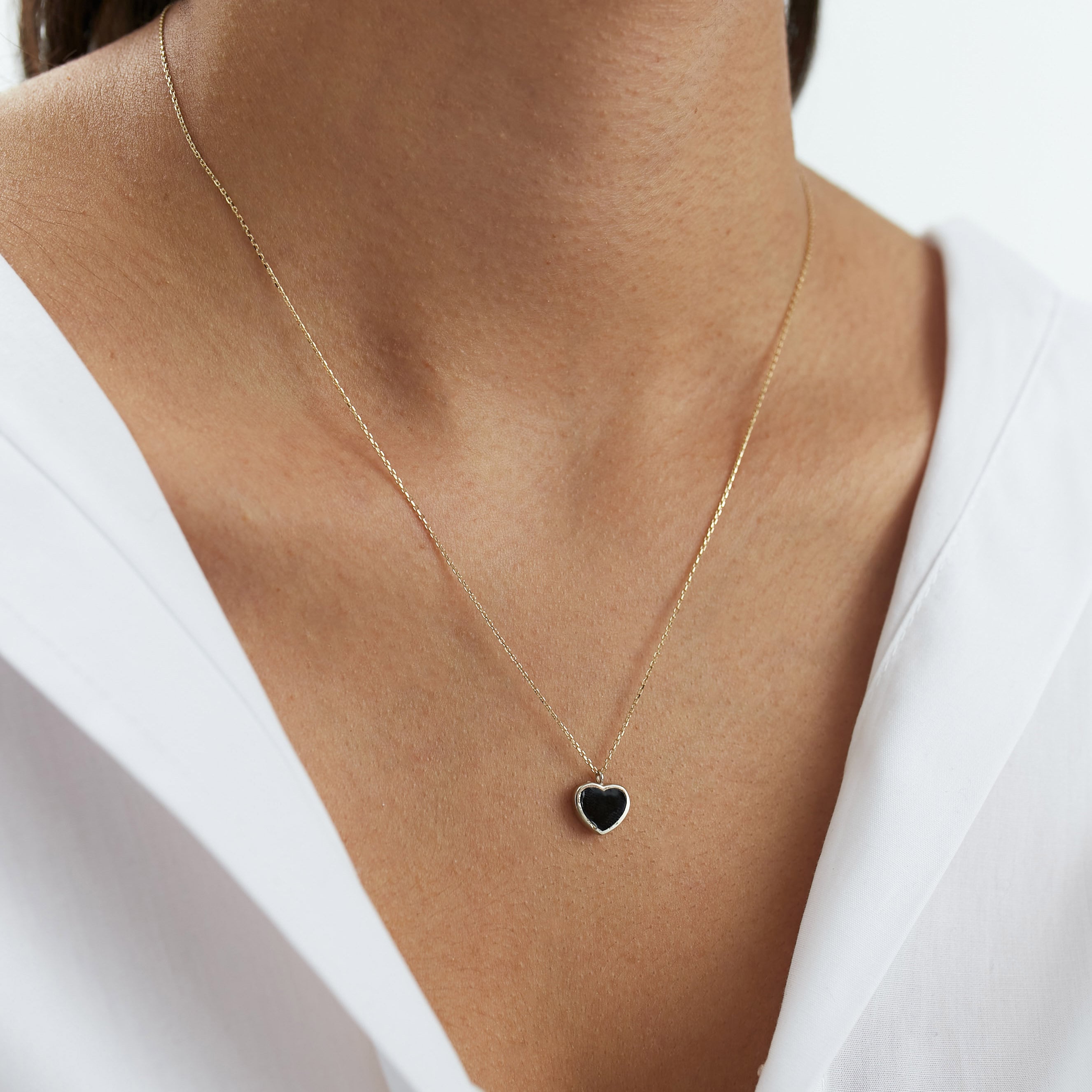 Heart cheap enamel necklace