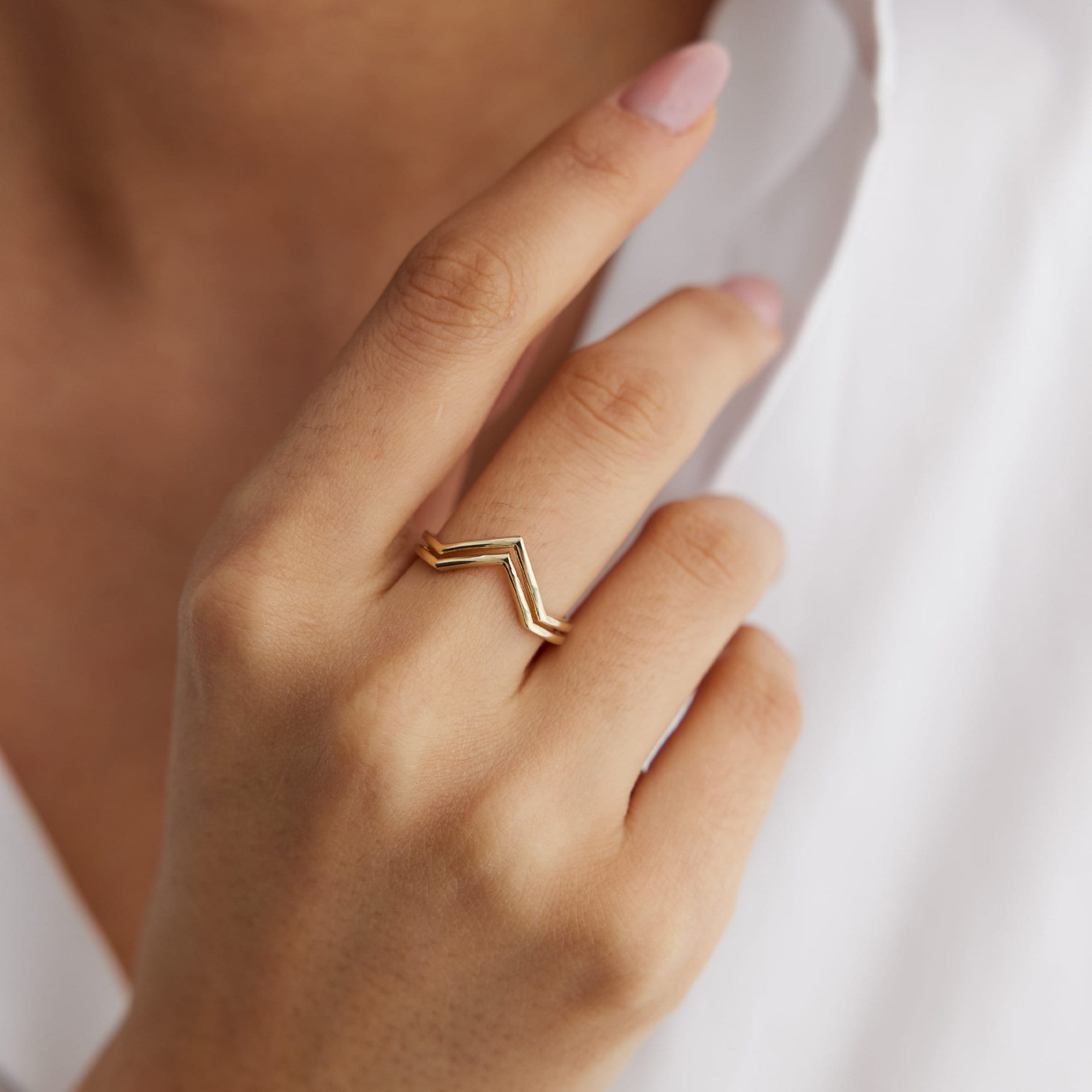 14K Gold Double V Ring Minimalist Stacking Ring Chevron Ring Thumb Ring Mother s Day Birthday Gift Simple Gold Ring rose Gold Etsy Canada