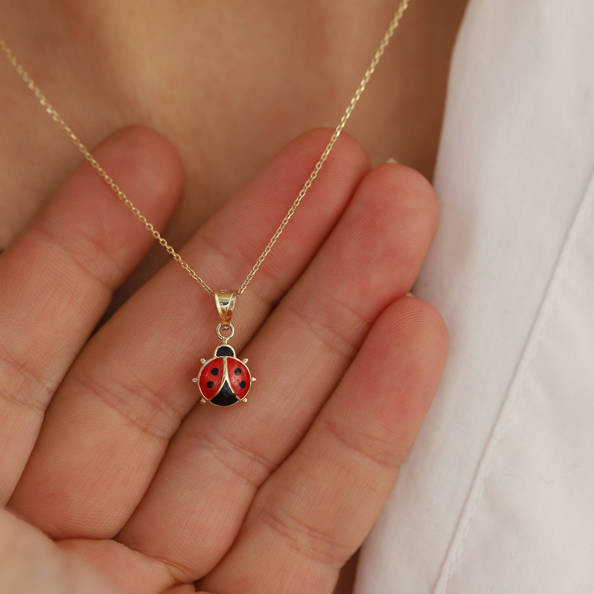 Buy Handcrafted 22k Gold Plated Brass Ladybug Necklace - Golden & Red  Online at the Best Price in India - Loopify