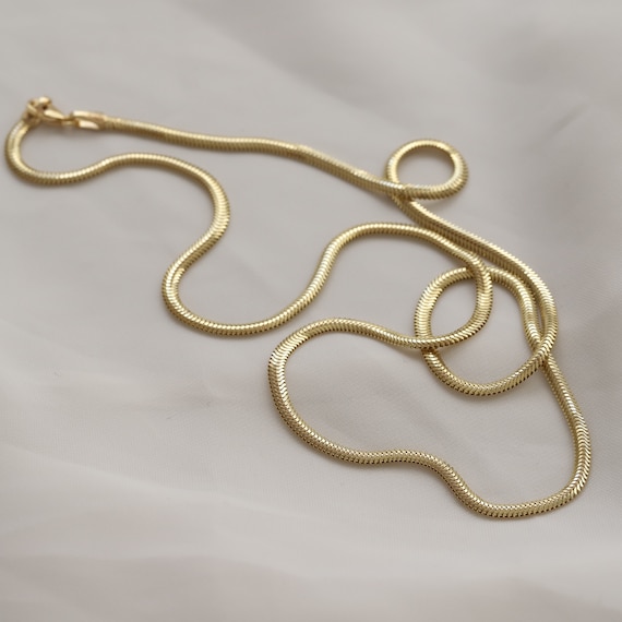 14K Gold Snake Chain Necklace - Etsy