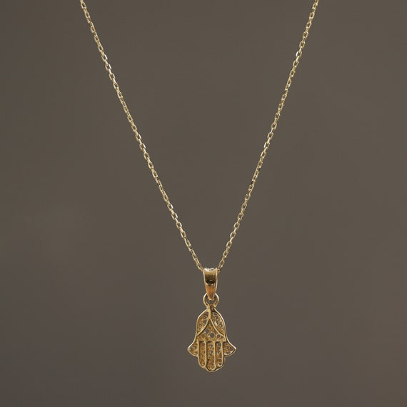 Mini hamsa necklace clearance