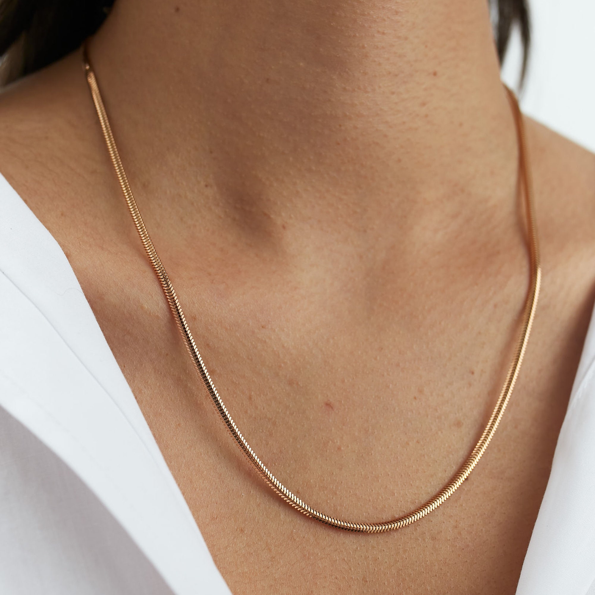 Flat Flessibile 14K Oro Giallo Rosa Sovrapposizione .925 Sterling Silver 5Mm Twist 3 Tri Tone Spina Di Pesce Intrecciata Catena Magica Serpente Collana Per Le Donne Made In Italy 16 Pollici