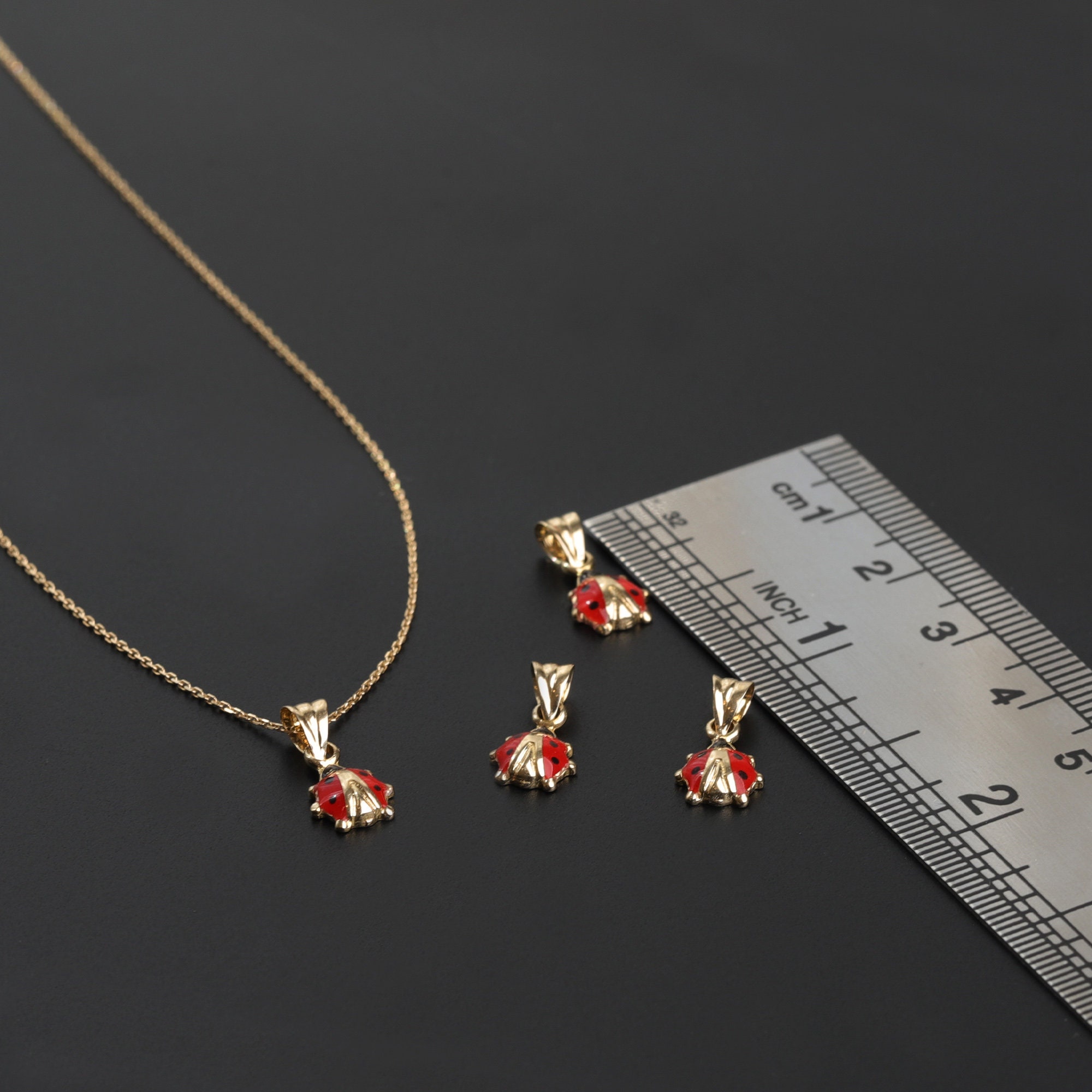 Necklace Long Necklace Pendant Weaving Ladybug Seed Bead Gold