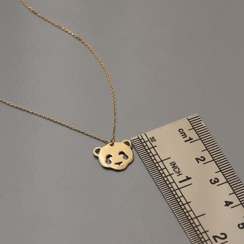 Panda Necklace, 14K Gold, Dainty Bear Pendant, Minimalist Layering Chain, Animal Jewelry, Gift for Her image 8