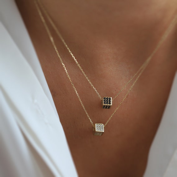 Collana Portafortuna Con Zirconia Per Donna - Placcata Oro 18K - Lunghezza 40+5 Cm - Regalo Di Compleanno