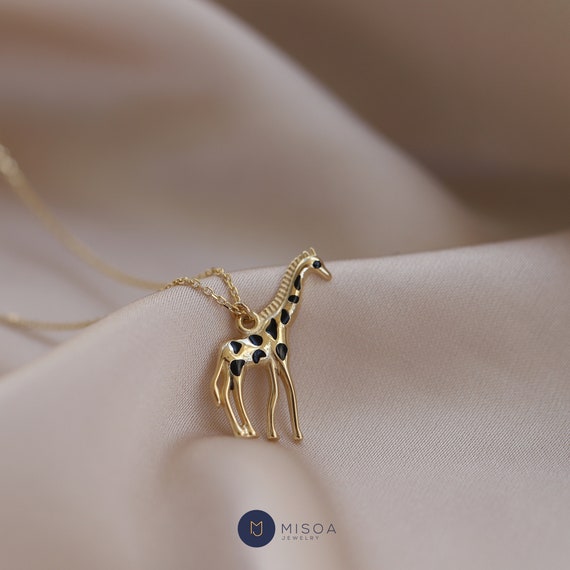 Gold Giraffe Necklace 14K Gold Chain Necklace Gold Chain Animal Lover Everyday Jewelry Gift for Her Real Gold Birthday Protection Etsy Canada