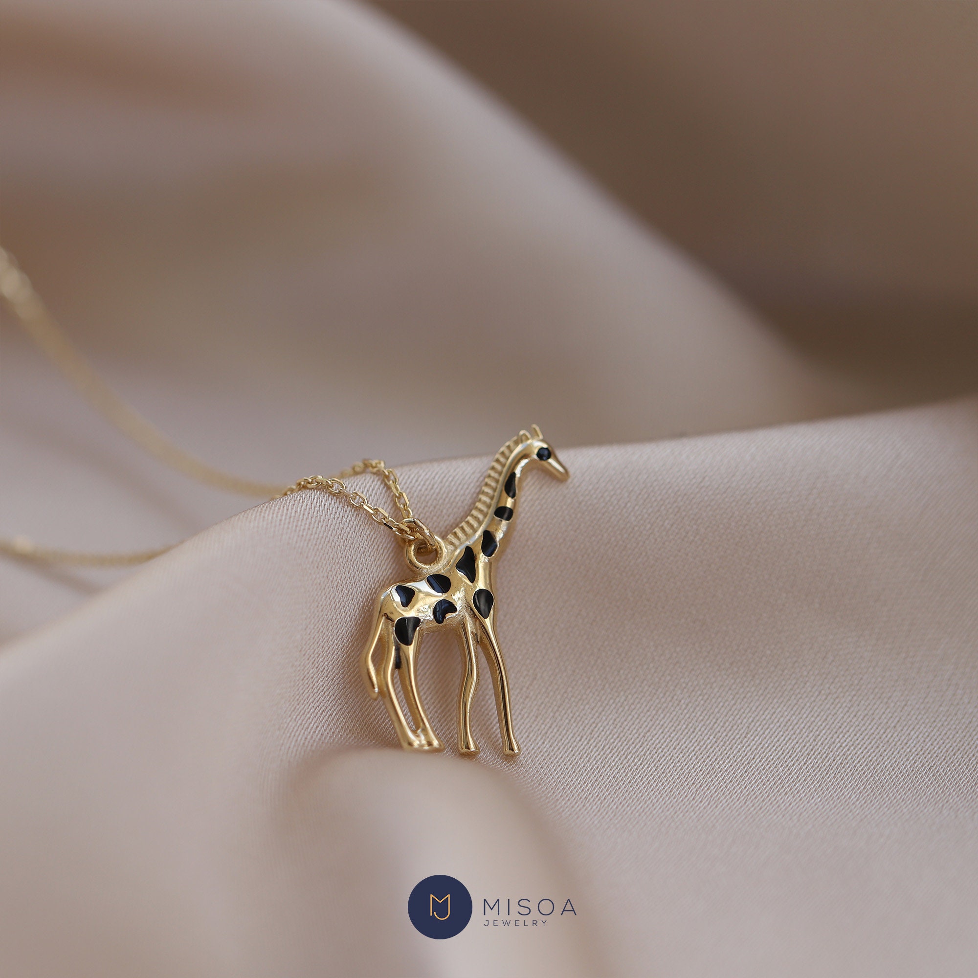 Gold Giraffe Necklace 14K Gold Chain Necklace Gold Chain