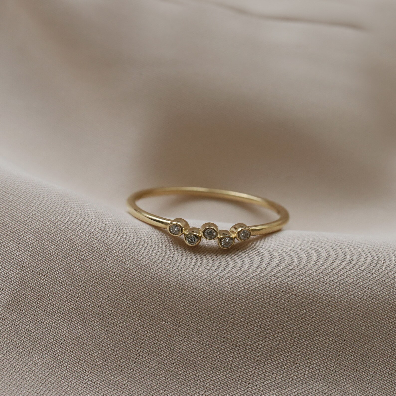 Mini Diamond Rings Mini Diamond Ring, Minimal Stacking Ring, Thin Gold Ring, Rose Gold ...