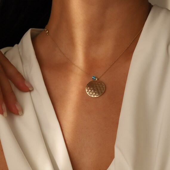 Life Pendant 14K Gold Necklace 