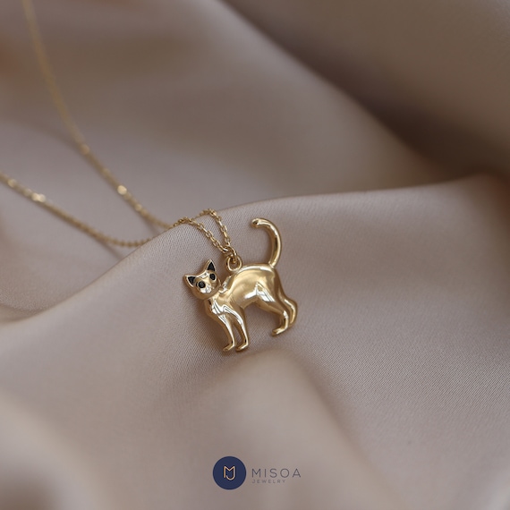 Cat Necklace, Cat Lover Gift, Cat Jewelry, Dainty Gold Necklace, Stock –  The Dainty Doe