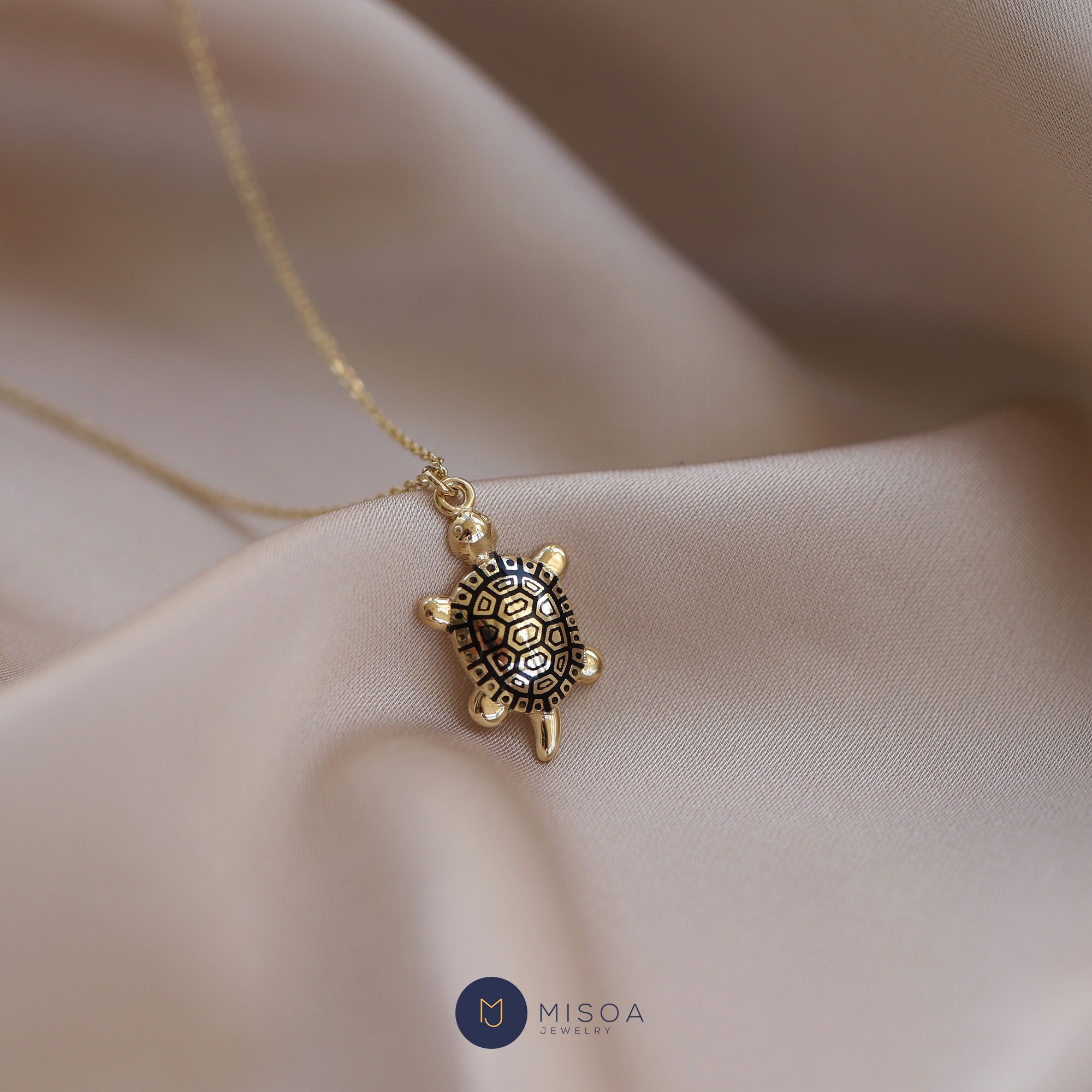 14K Gold Tortoise Pendant Necklace, Animal Lover Gift - Etsy
