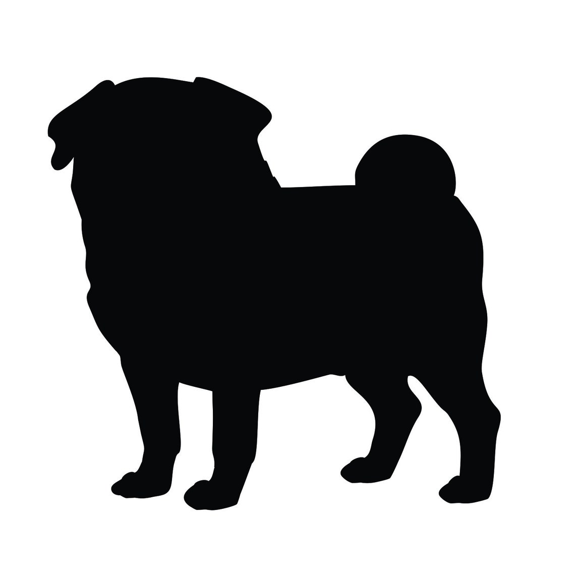 Mops Hund Vektor Grafik SVG Silhouette Etsy