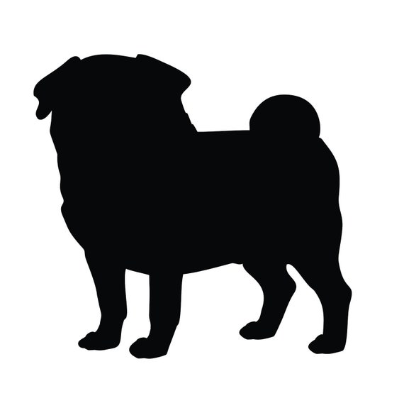 Download Pug Dog Vector Graphic Svg Silhouette Etsy