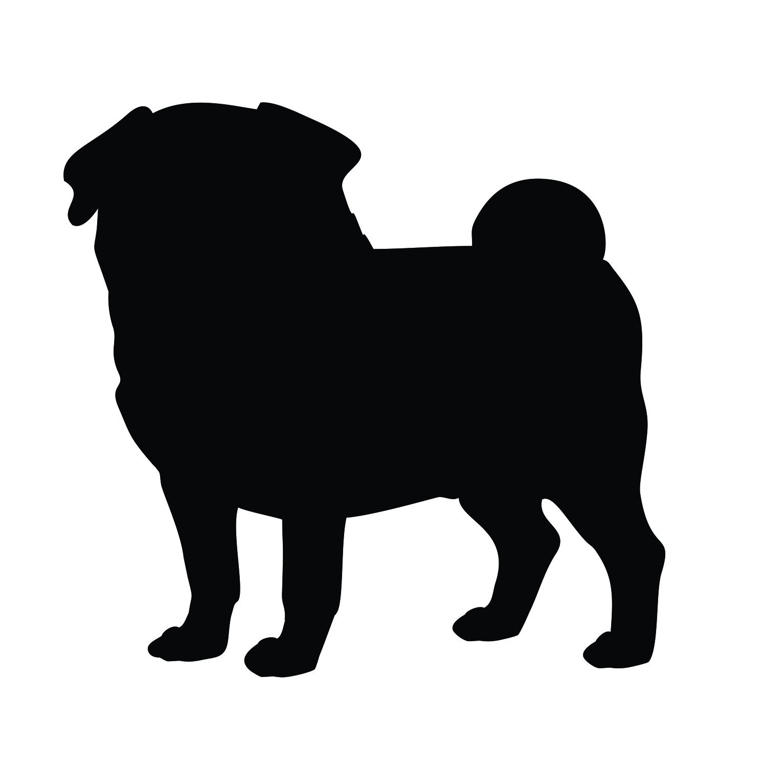 Download Pug Dog Vector Graphic SVG Silhouette | Etsy